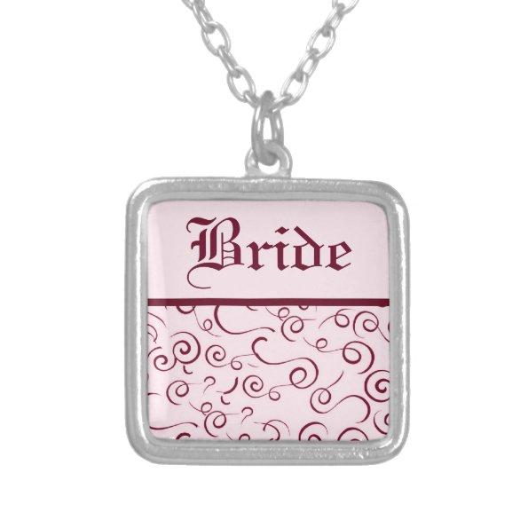 Pink Swirls Bride Necklace