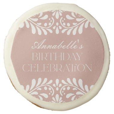 Pink Talavera Tile Spanish Fiesta Birthday Cupcake Sugar Cookie