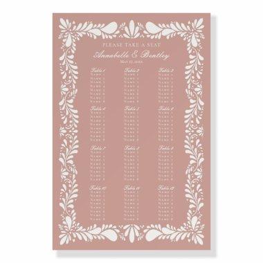 Pink Talavera Tile Spanish Fiesta Seating Chart Foam Board
