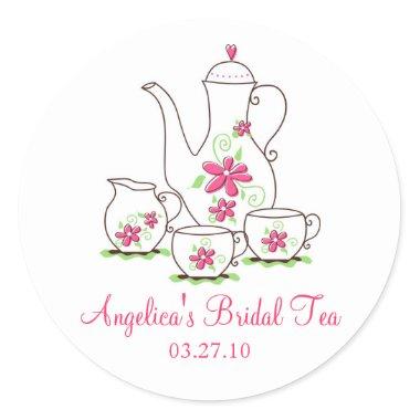 Pink Tea Set Bridal Tea Stickers