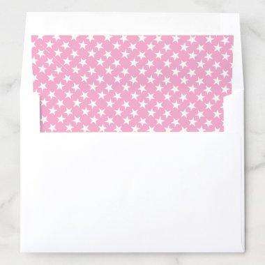 Pink Template Trendy White Stars Modern Elegant Envelope Liner