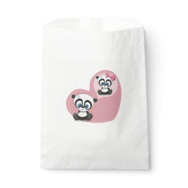 Pink Thank You Panda Teddy Bear Wedding Party Favor Bag