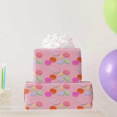 Pink Theme French Macaron Wrapping Paper