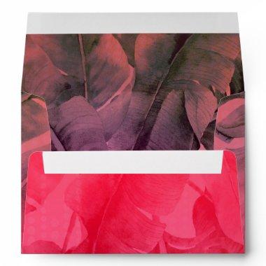 Pink Tropical Glitter Pineapple Luau Party Envelope