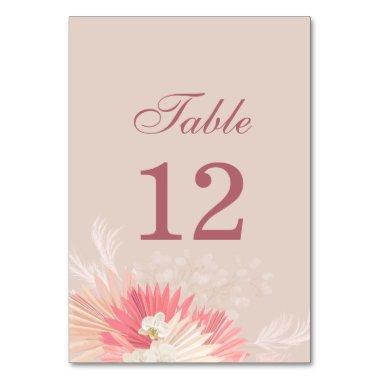 Pink Tropical Orchid Wedding Table Number