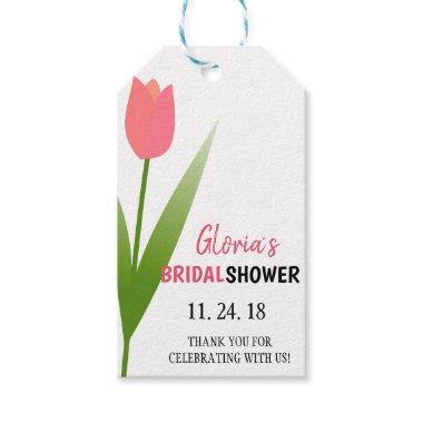 Pink Tulip Bridal Shower Favor Gift Tags