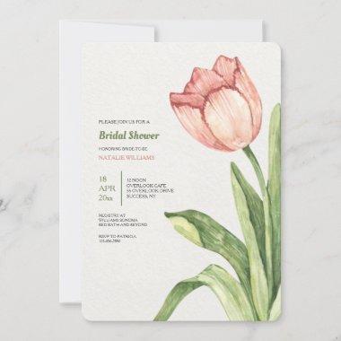 Pink Tulip Bridal Shower Invitations