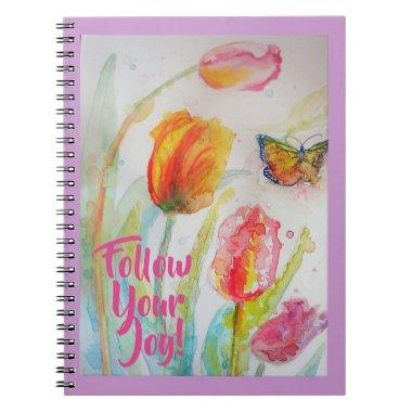 Pink Tulip Tulips Floral Flowers Notebook