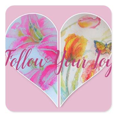 Pink Tulip Tulips Floral Watercolor Quote Sticker