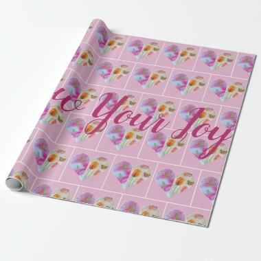 Pink Tulip Tulips floral Watercolor Wrapping Paper