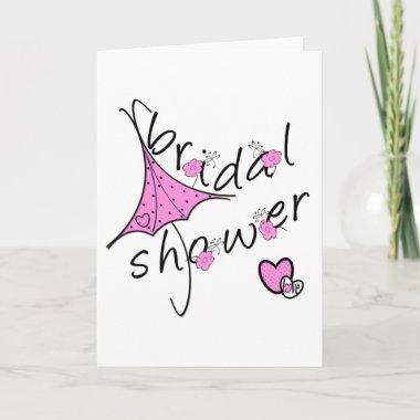 Pink Umbrella Bridal Shower Invitations
