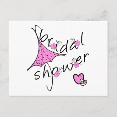 Pink Umbrella Bridal Shower Invitation PostInvitations