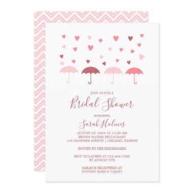 Pink Umbrellas and Hearts