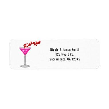 Pink Valentine's Day Cocktail Party Invitations Label