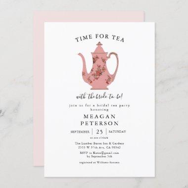 Pink Vintage Bridal Shower Tea Party Invitations