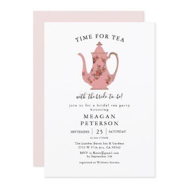 Pink Vintage Bridal Shower Tea Party Invitations