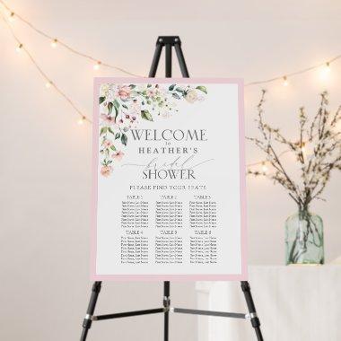 Pink Watercolor Floral  6 Table Foam Board