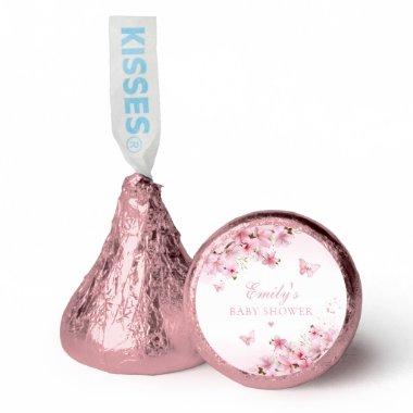Pink Watercolor Floral Butterfly Girl Baby Shower Hershey®'s Kisses®
