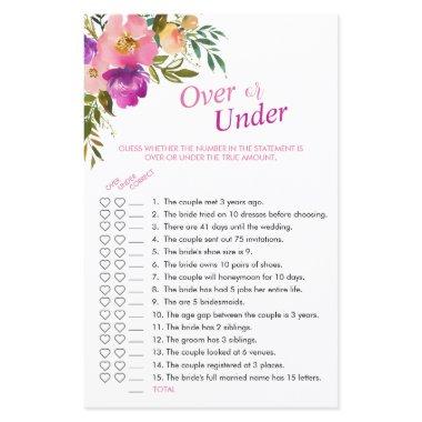 Pink Watercolor Floral Over Or Under Shower Game