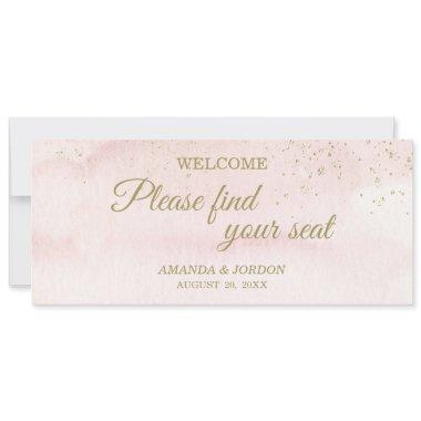 Pink Watercolor Gold Type Seating Chart Header