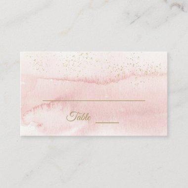 Pink Watercolor Gold Type Wedding Place Invitations