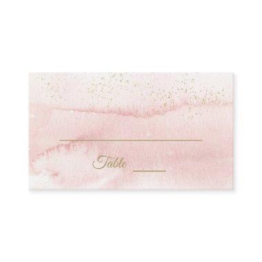 Pink Watercolor Gold Type Wedding Place Invitations