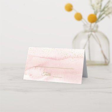 Pink Watercolor Gold Type Wedding Place Invitations Tent