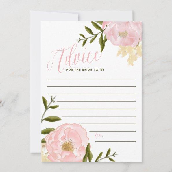 Pink Watercolor Peonies Advice for the Bride Invitations