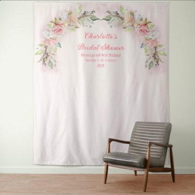 Pink Watercolor Roses  Photo Backdrop