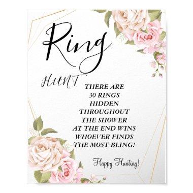 pink watercolor roses ring  game sign