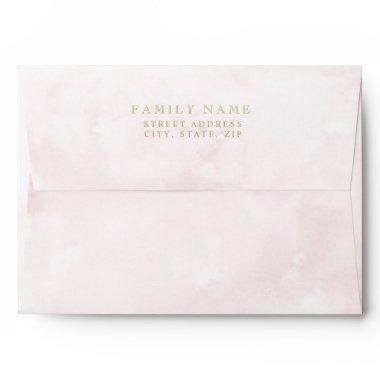 Pink Watercolor Wash Envelope w/ Interior Stripes