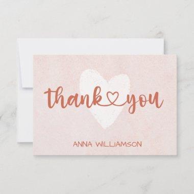 Pink Watercolor Wildflower Custom Bridal Shower Thank You Invitations