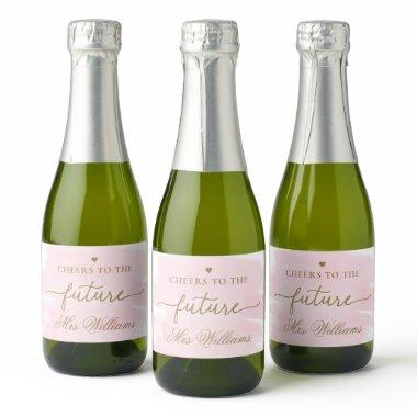 Pink Watercolour  Sparkling Wine Labe Sparkling Wine Label