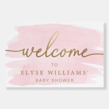Pink Watercolour Gold Welcome Foam Board Sign