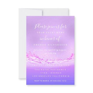 Pink Waves Bridal Sweet 16th Spark Confetti Purple
