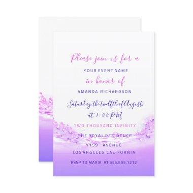 Pink Waves Ocean Pink Purple Ombre Bridal Sweet 16