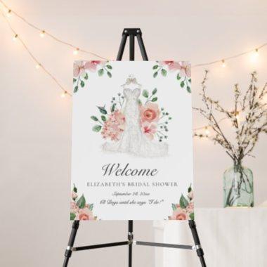 Pink Wedding Countdown Bridal Shower Welcome Sign