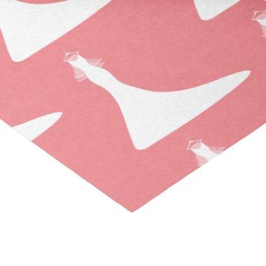 Pink wedding dress bridal shower gift filler tissue paper
