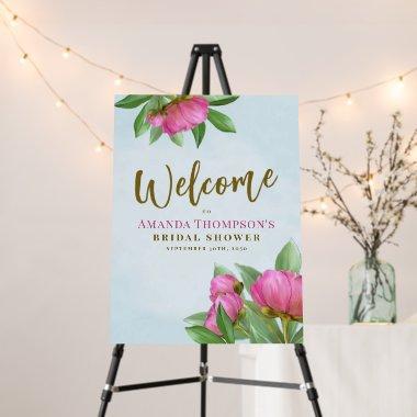 Pink Welcome Watercolor Floral  Foam Board