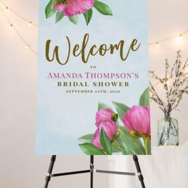 Pink Welcome Watercolor Floral  Foam Board