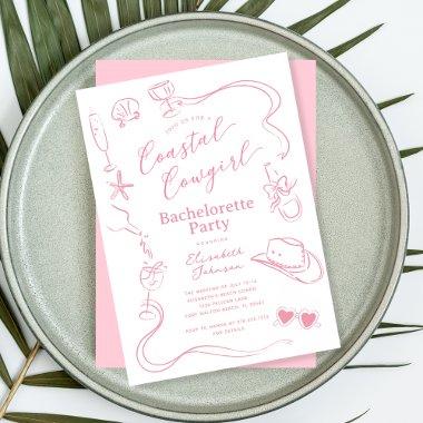 Pink Whimsical Coastal Cowgirl Bachelorette Party