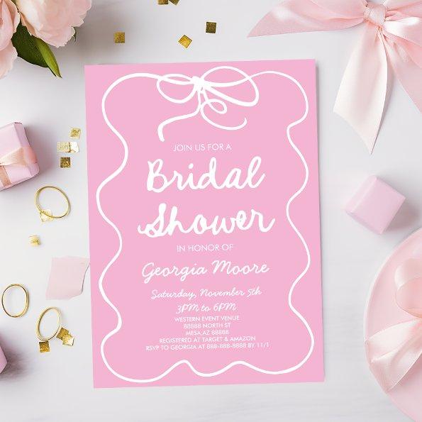 Pink Whimsical Hand Drawn Bow