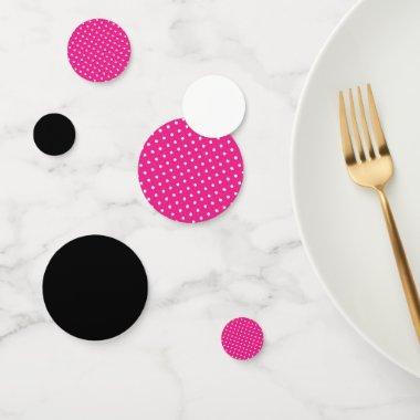 Pink White Black Polka Dots Birthday Party Confetti