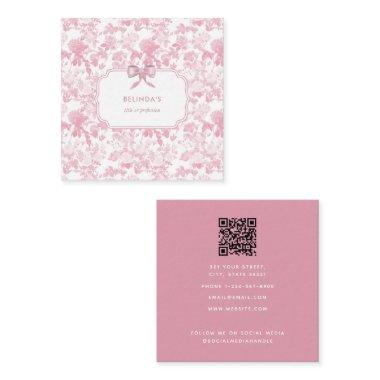 Pink White Floral Roses Chinoiserie Event Planner Square Business