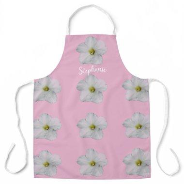 Pink White Floral Wedding Bridesmaid Flowergirl Apron