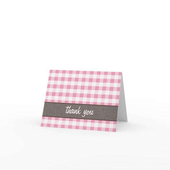 Pink & White Gingham Canvas Thank You
