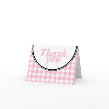 Pink & White Houndstooth custom Thank You