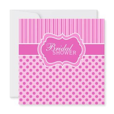 Pink, White Polka Dot Stripe  Invite
