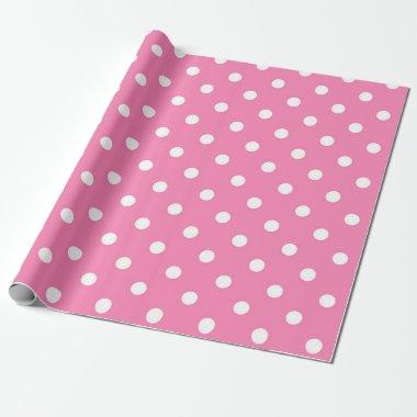 Pink & White Polka Dots Dot Birthday Party Wrapping Paper