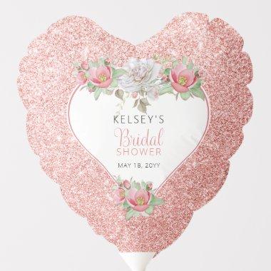 Pink |White Sweet Rose Floral Blooms  Balloon